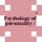 علم نفس الشخصية = Psychology of personality /